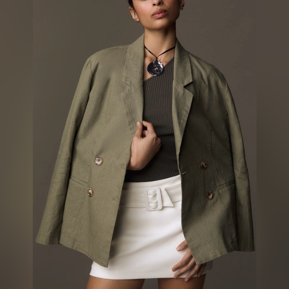 Anthropologie DOLAN Moss Slouchy Textured Blazer Medium